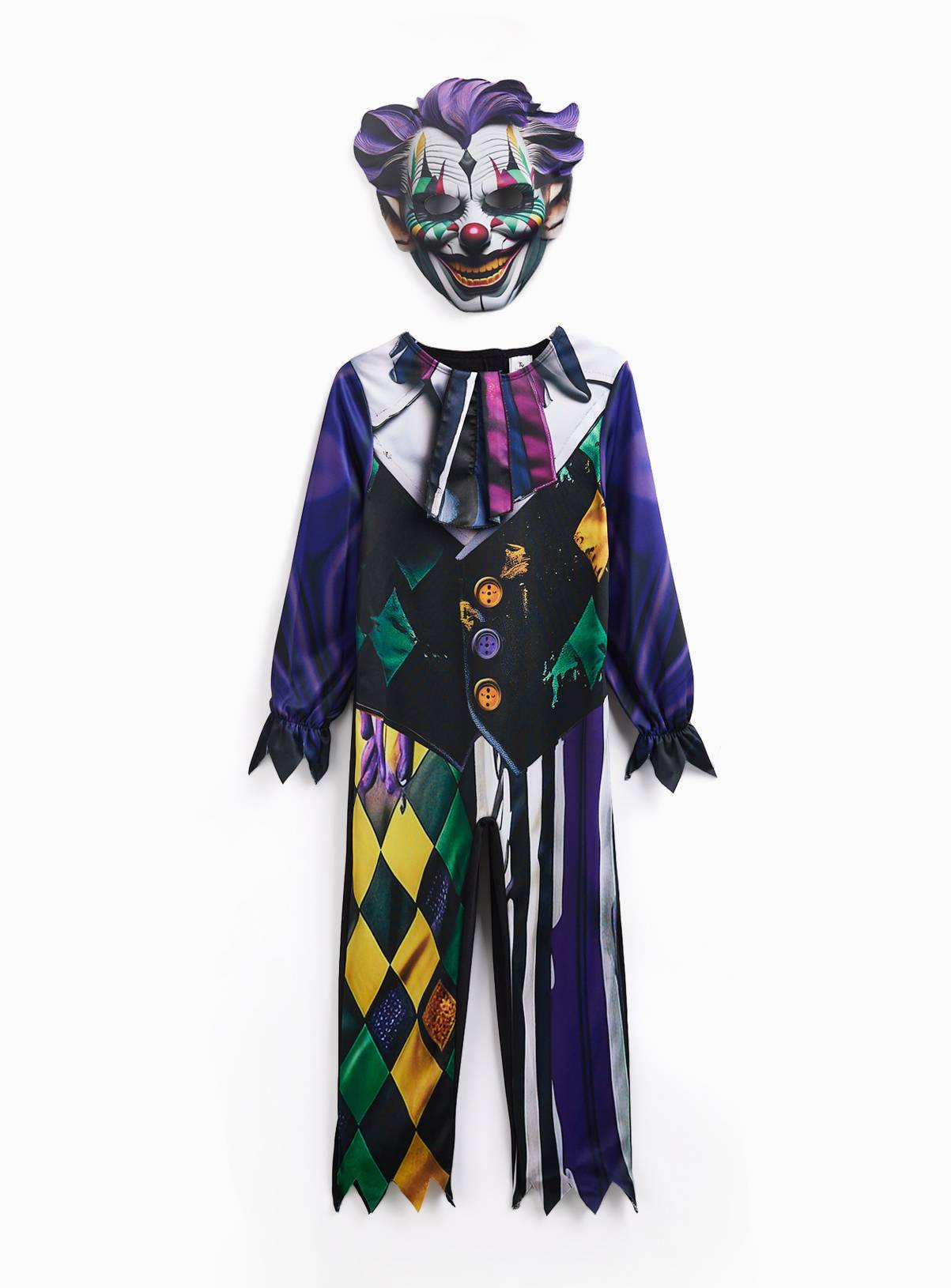 Retro Clown Fancy Dress Costume 9-10 years - Image 2
